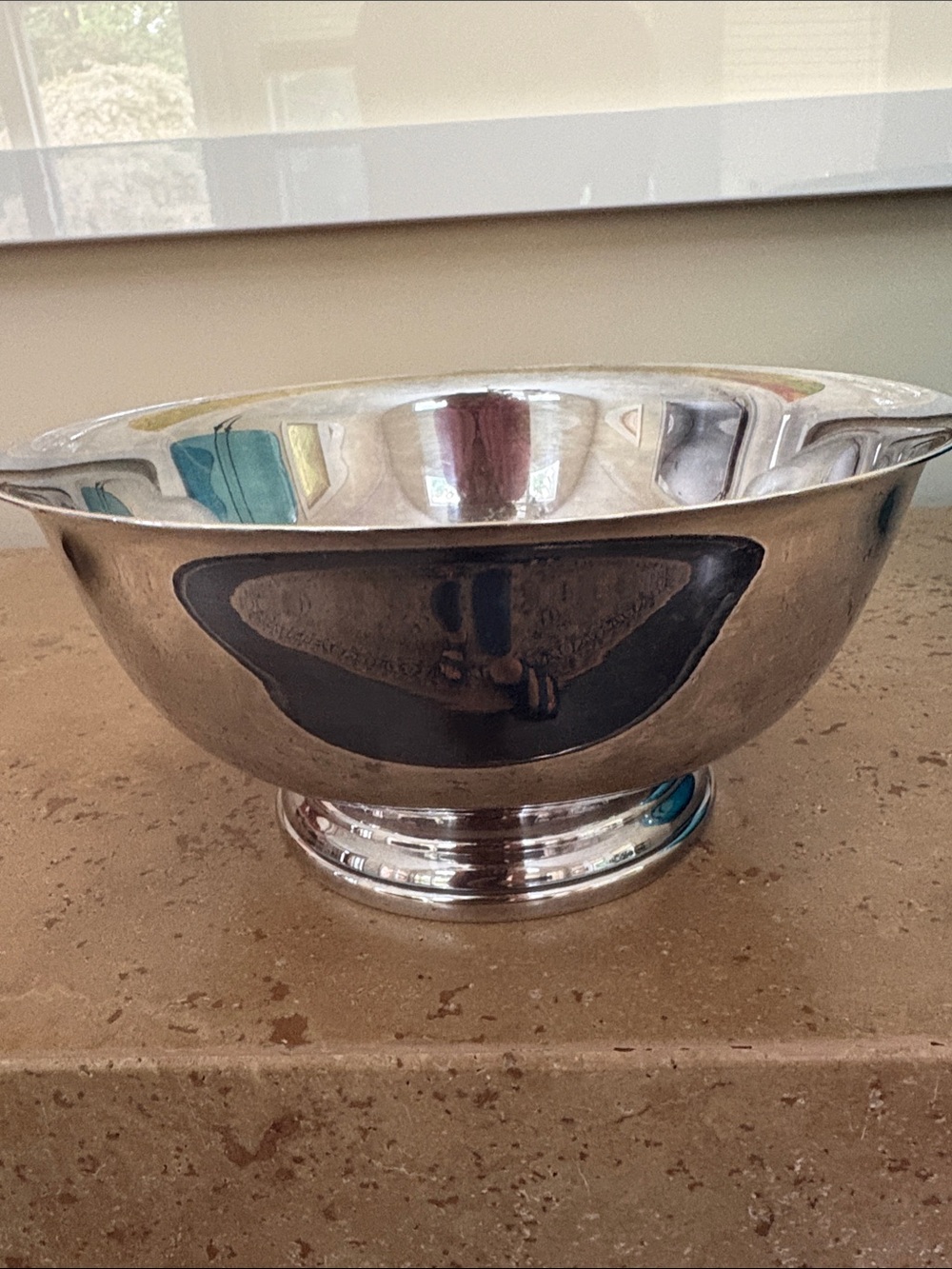 Gorham Paul Revere Silver Plated Pedestal Serving Bowl